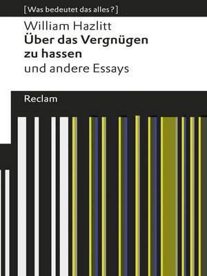 cover image of Über das Vergnügen zu hassen und andere Essays